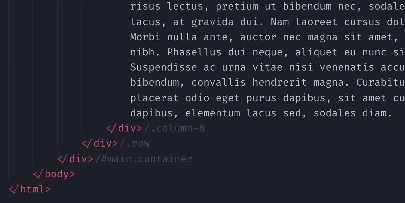 HTML End Tag Label